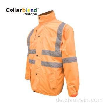 Hallo Vis Orange Winter Safety Coat